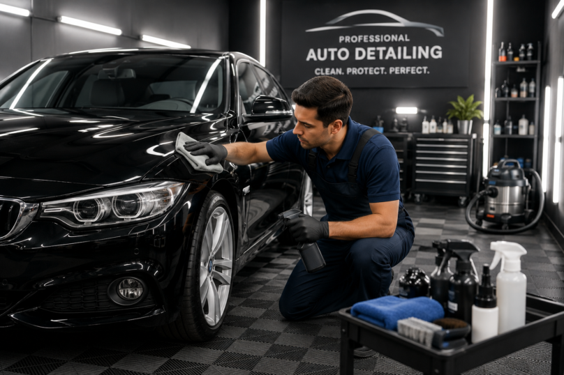Car interior detailing service in Kingston cleaning a vehicle