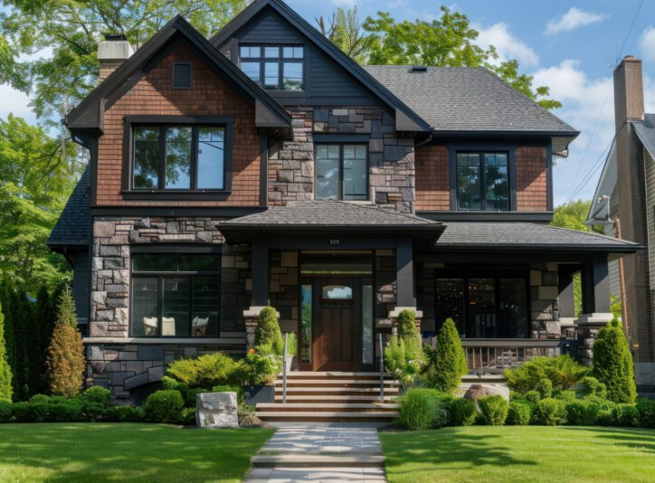 Full set of Canadian House in Greater Montreal area with interior and exterior representing true Canadian life style in lovely homey environment