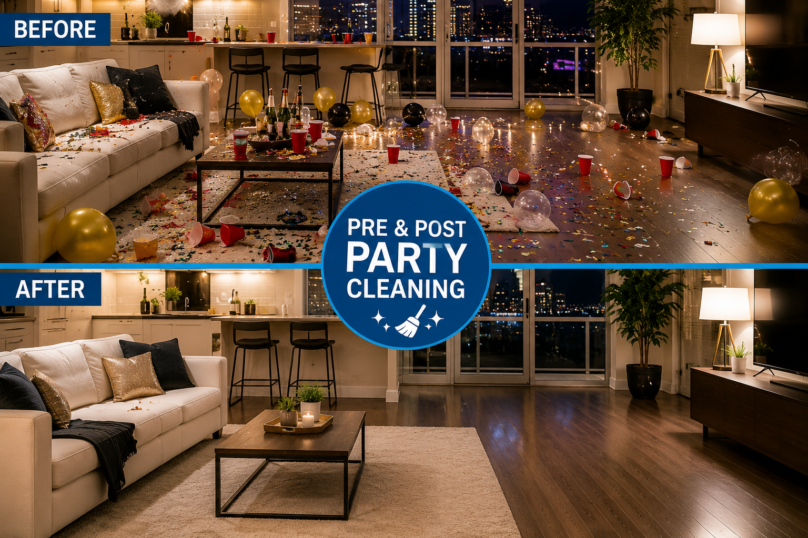 Pre and post party cleaning service in Kingston restoring a spotless home