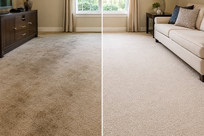 Carpet cleaning service in Kingston before and after deep cleaning