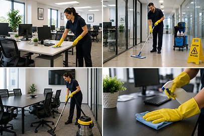 Office cleaning team providing commercial cleaning services in Kingston
